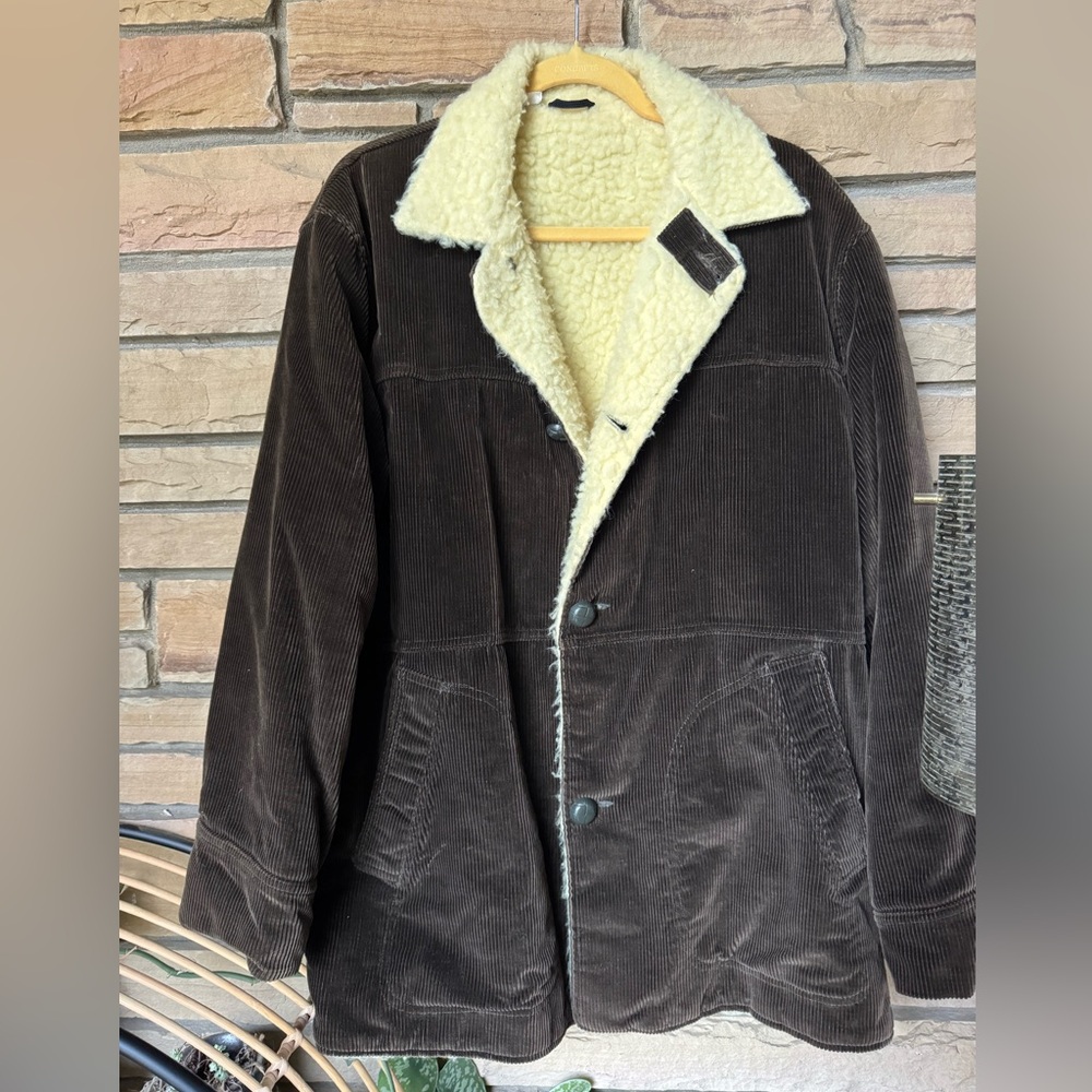 Vintage 1970’s Corduroy Shearling Lined Coat, xl